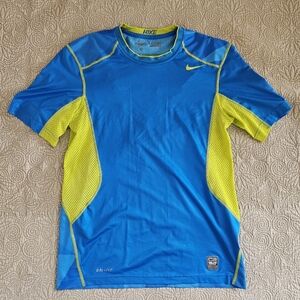 Nike Blue and Yellow Athletic Shirt
